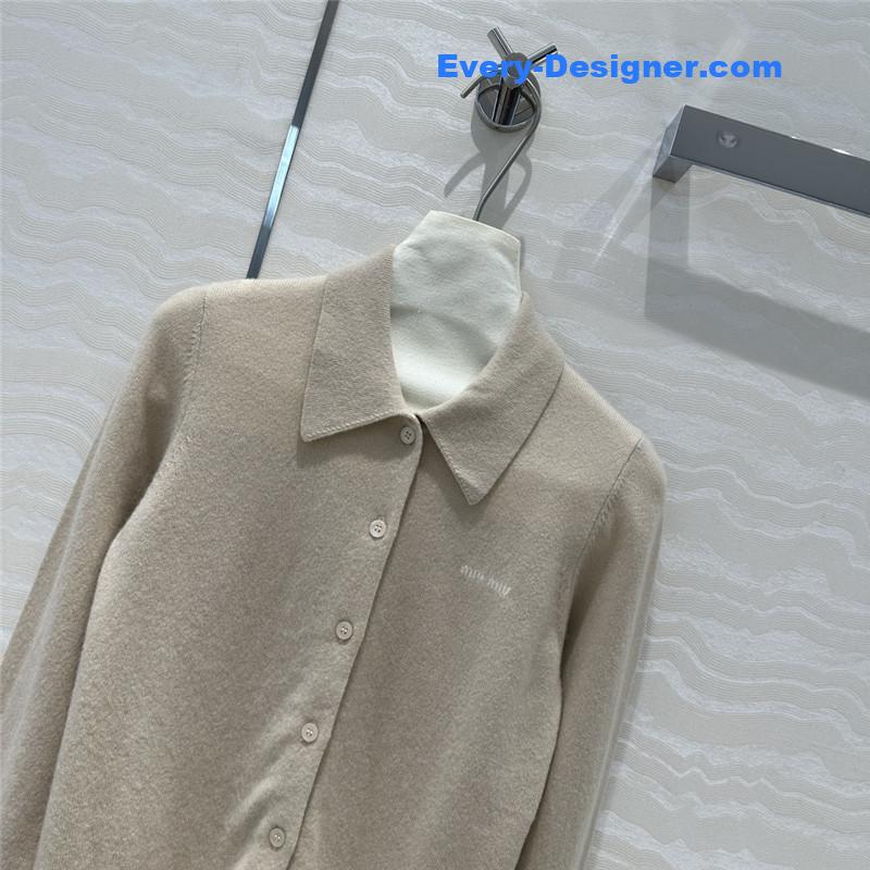 M1um1u letter cashmere lapel cardigan small coat replicas clothes