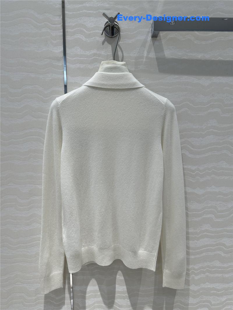 M1um1u letter cashmere lapel cardigan small coat replicas clothes