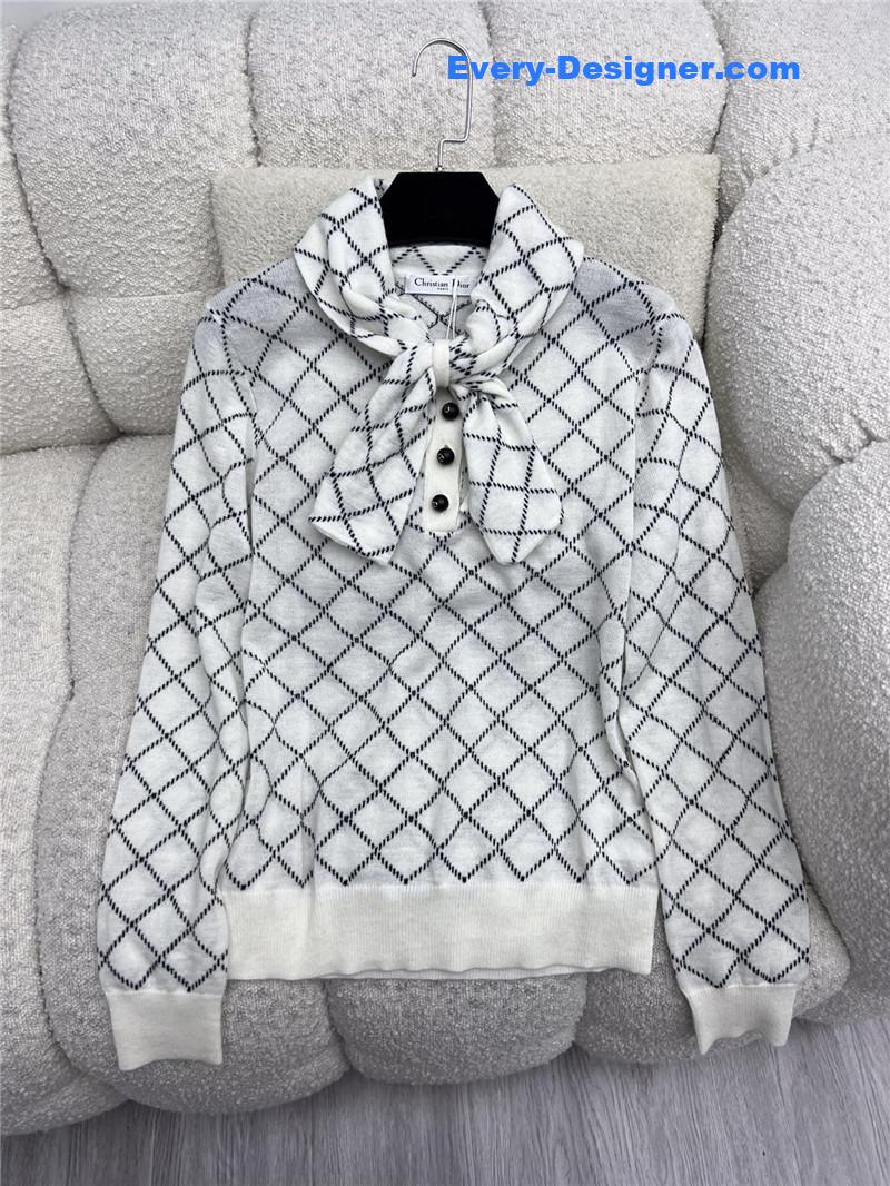 d10r bow D1am0nd sweater replicas clothes