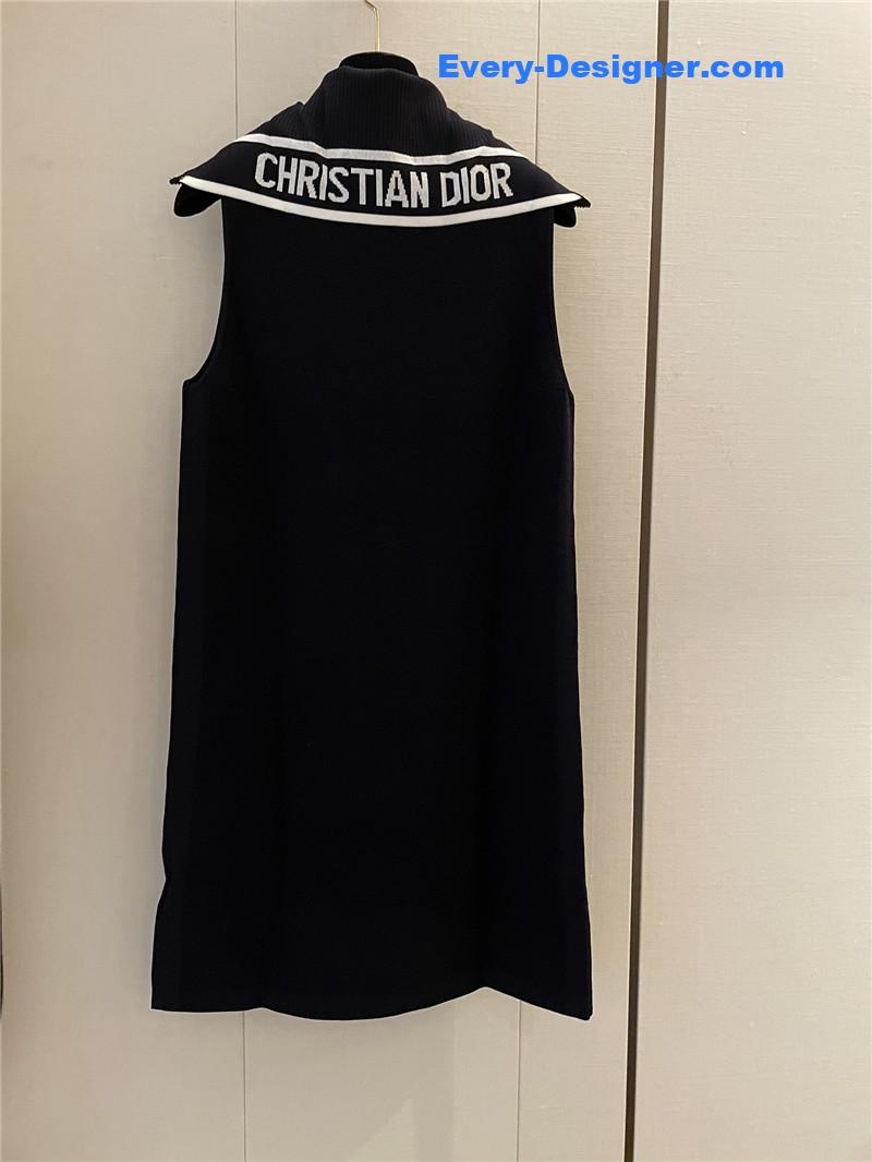 D10r navy collar knitted dress cheap replica designer clothes