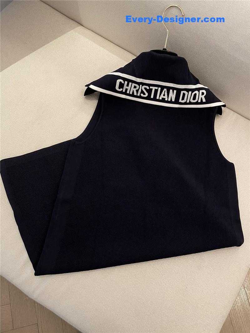 D10r navy collar knitted dress cheap replica designer clothes