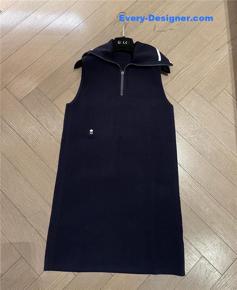 D10r navy collar knitted dress cheap replica designer clothes