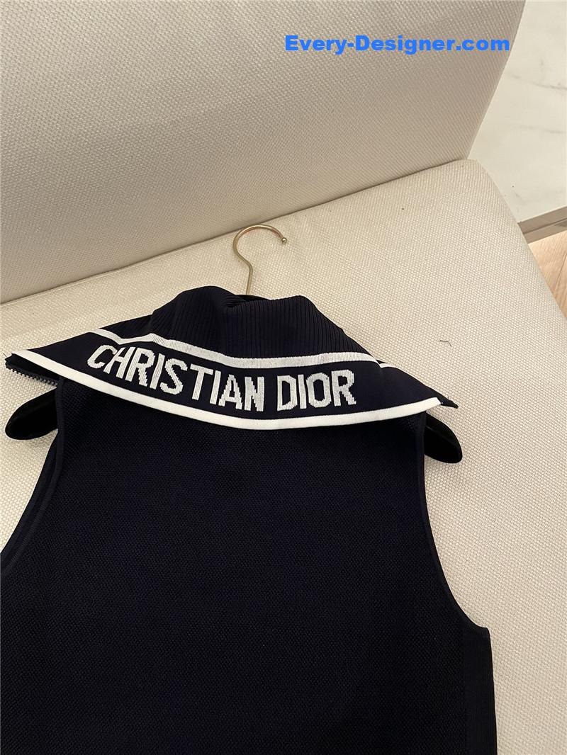 D10r navy collar knitted dress cheap replica designer clothes