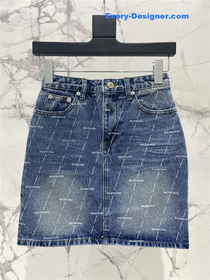 Ba1en*iaga washed distressed denim skirt replica clothing sites