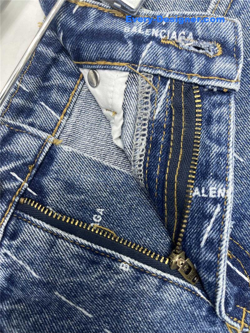 Ba1en*iaga washed distressed denim skirt replica clothing sites
