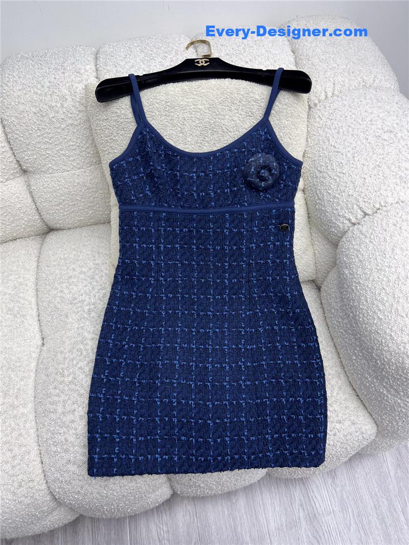 Ch**el tweed suspender dress replica clothes