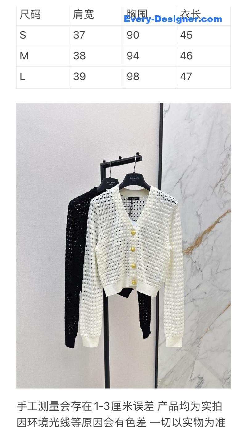 Balmain hollow knit cardigan replica clothes