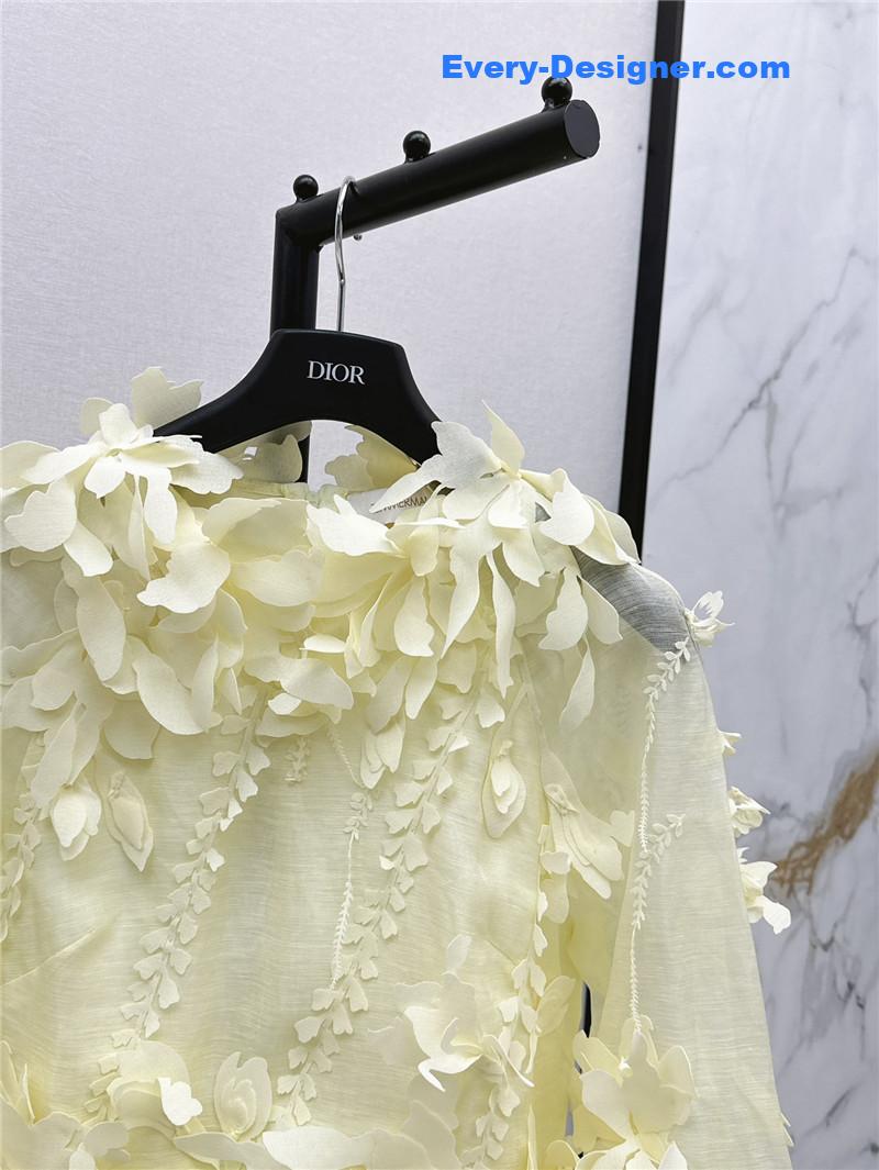 zimm 3D flower decoration top replica designer clothes