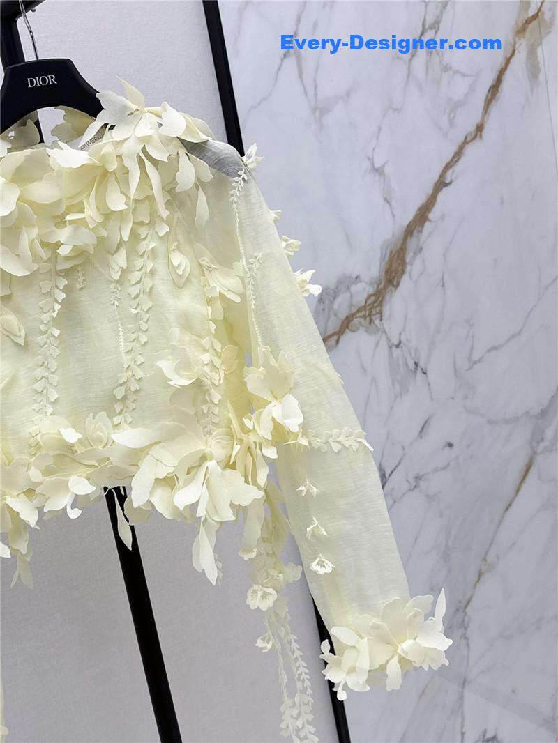 zimm 3D flower decoration top replica designer clothes