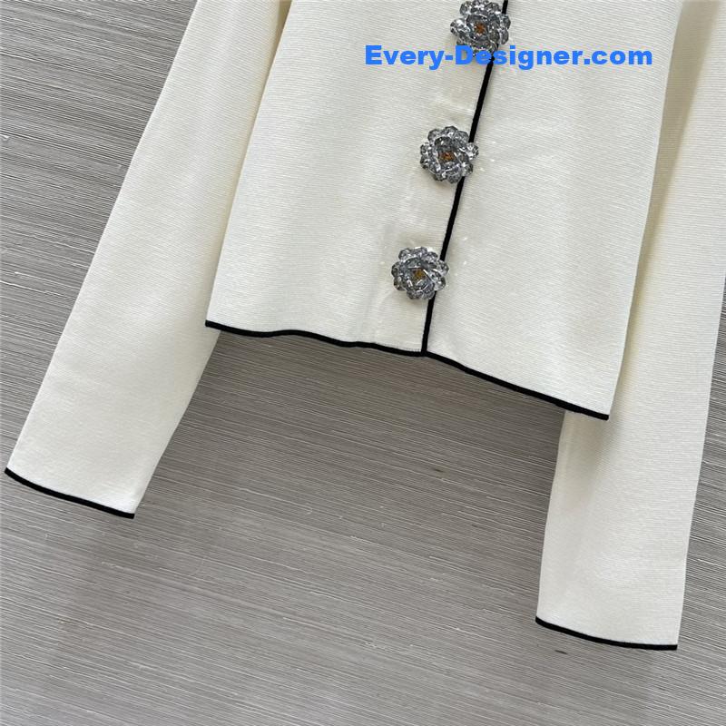 Ch**el floral button crew neck cardigan replica d&g clothing