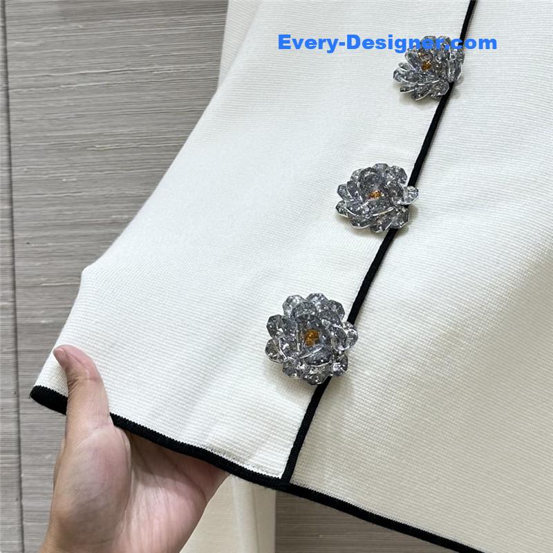 Ch**el floral button crew neck cardigan replica d&g clothing