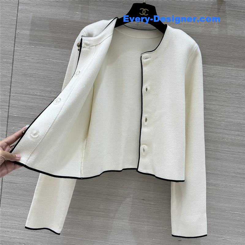 Ch**el floral button crew neck cardigan replica d&g clothing