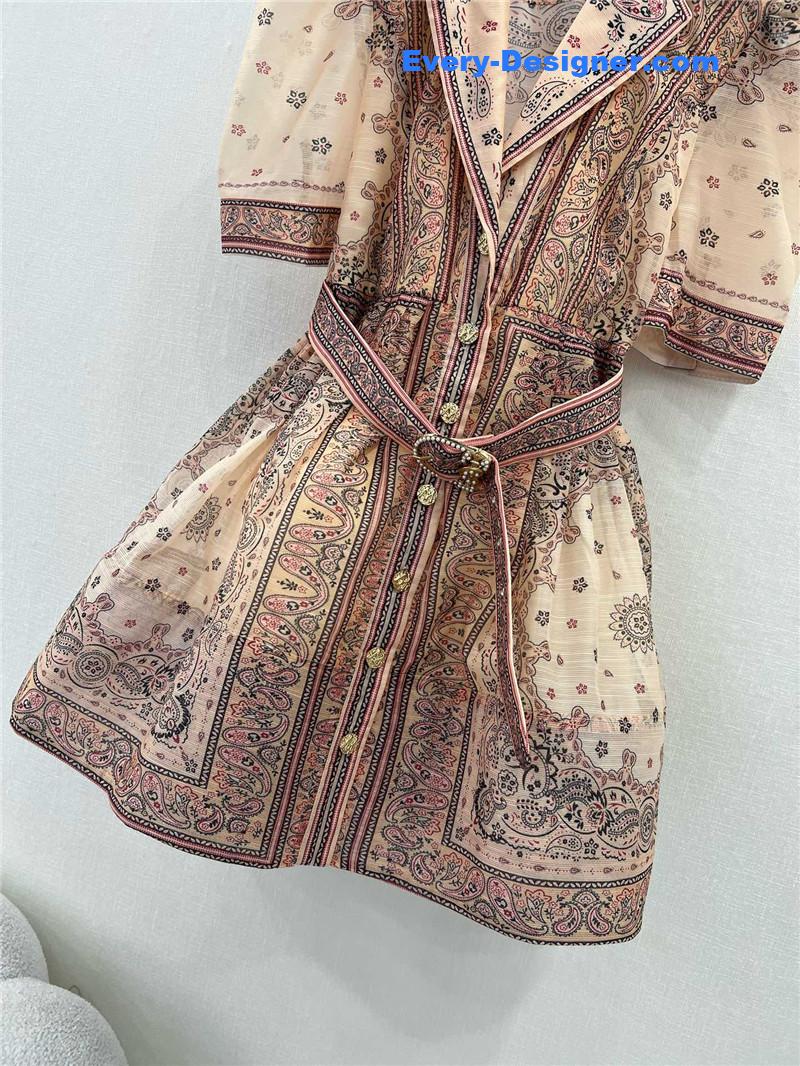 zimm V-neck puff sleeve short dress replica clothes