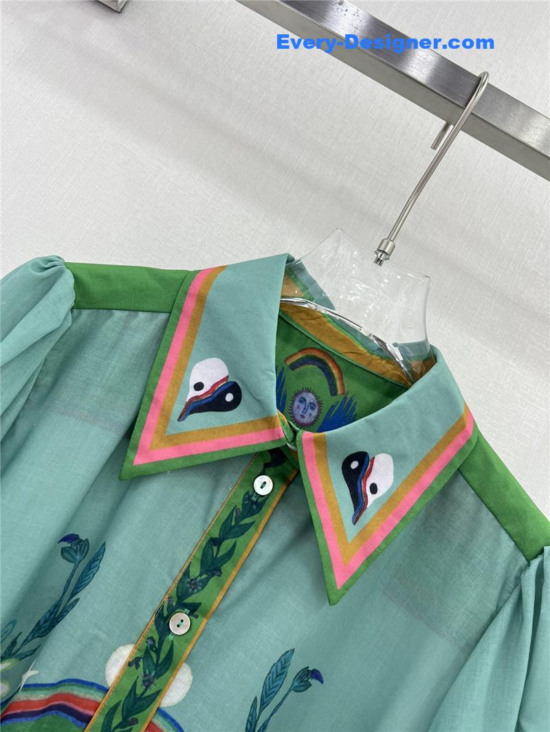 zimm shirt collar single breasted dress replica clothes