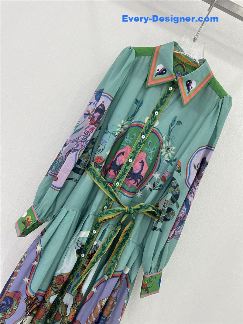 zimm shirt collar single breasted dress replica clothes