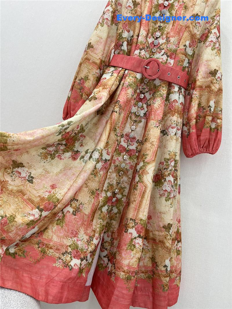 zimm lantern sleeve long dress replica designer clothes