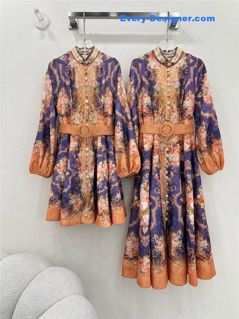 zimm lantern sleeves mid-length dress replicas clothes
