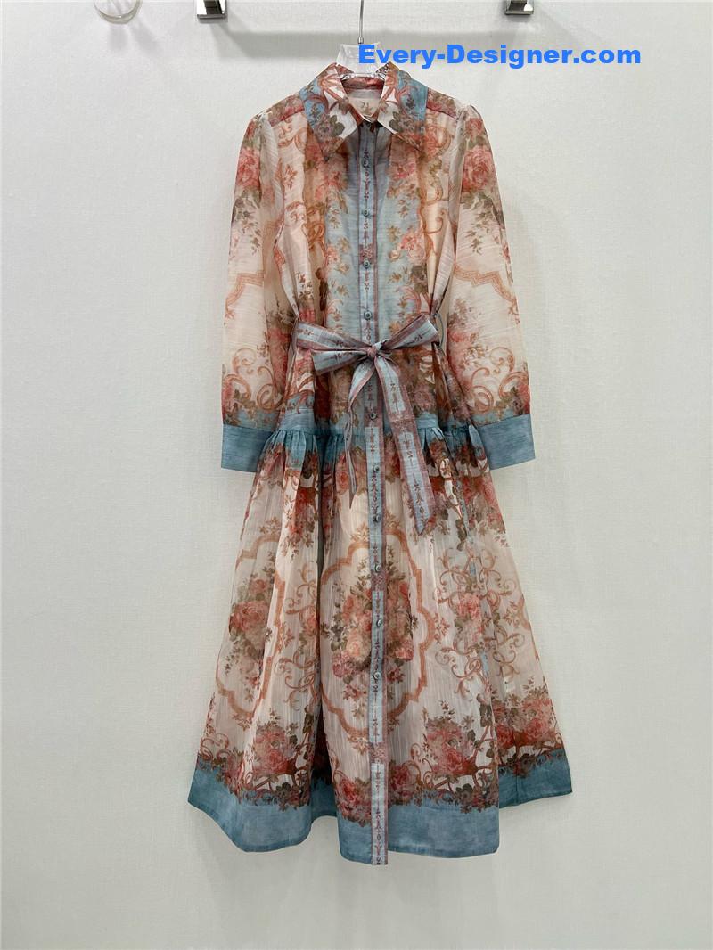 zimm ethnic print floral pattern dress replica clothes