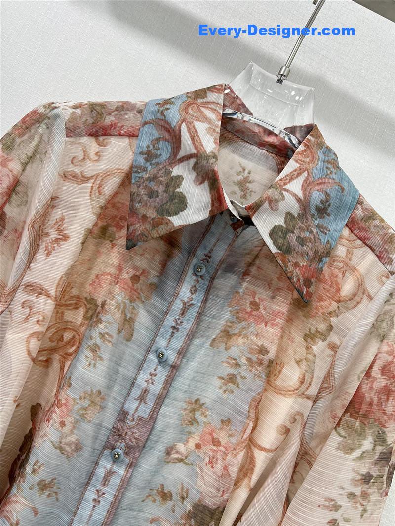 zimm ethnic print floral pattern dress replica clothes