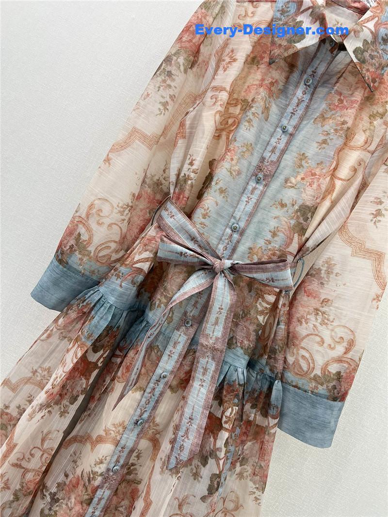 zimm ethnic print floral pattern dress replica clothes