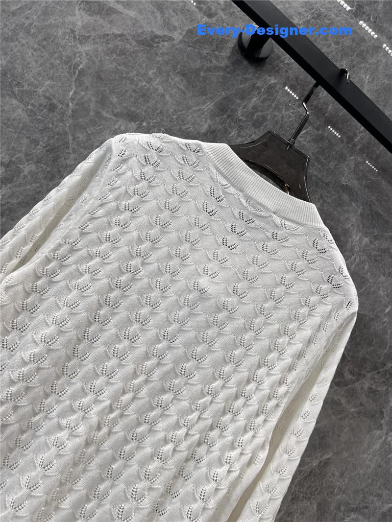 Ch**el single-breasted hollow knit cardigan replica d&g clothing