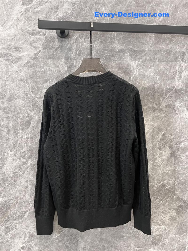 Ch**el single-breasted hollow knit cardigan replica d&g clothing