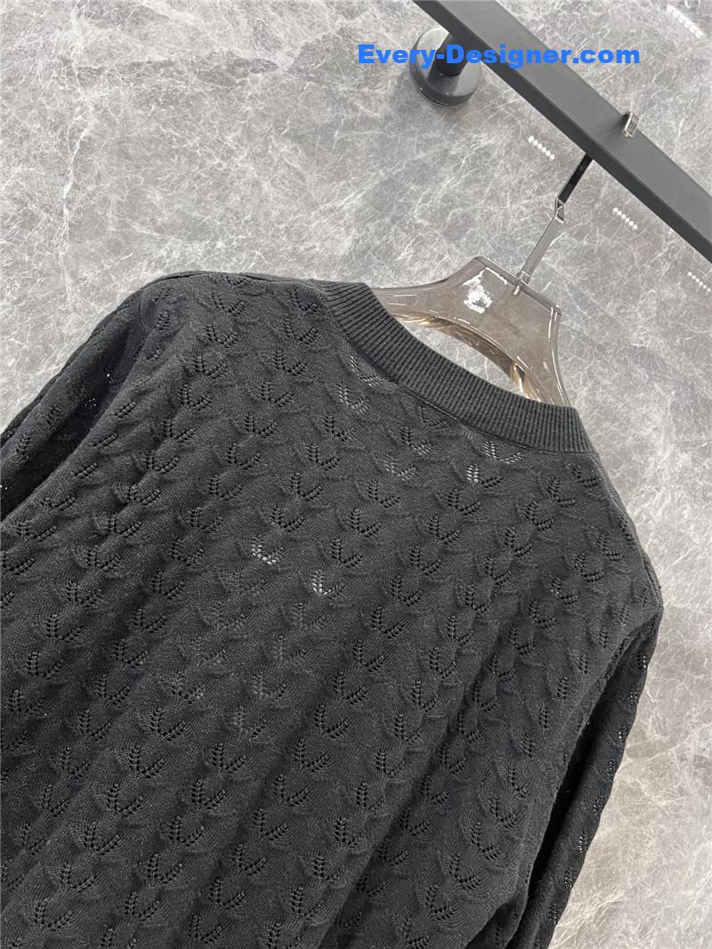 Ch**el single-breasted hollow knit cardigan replica d&g clothing