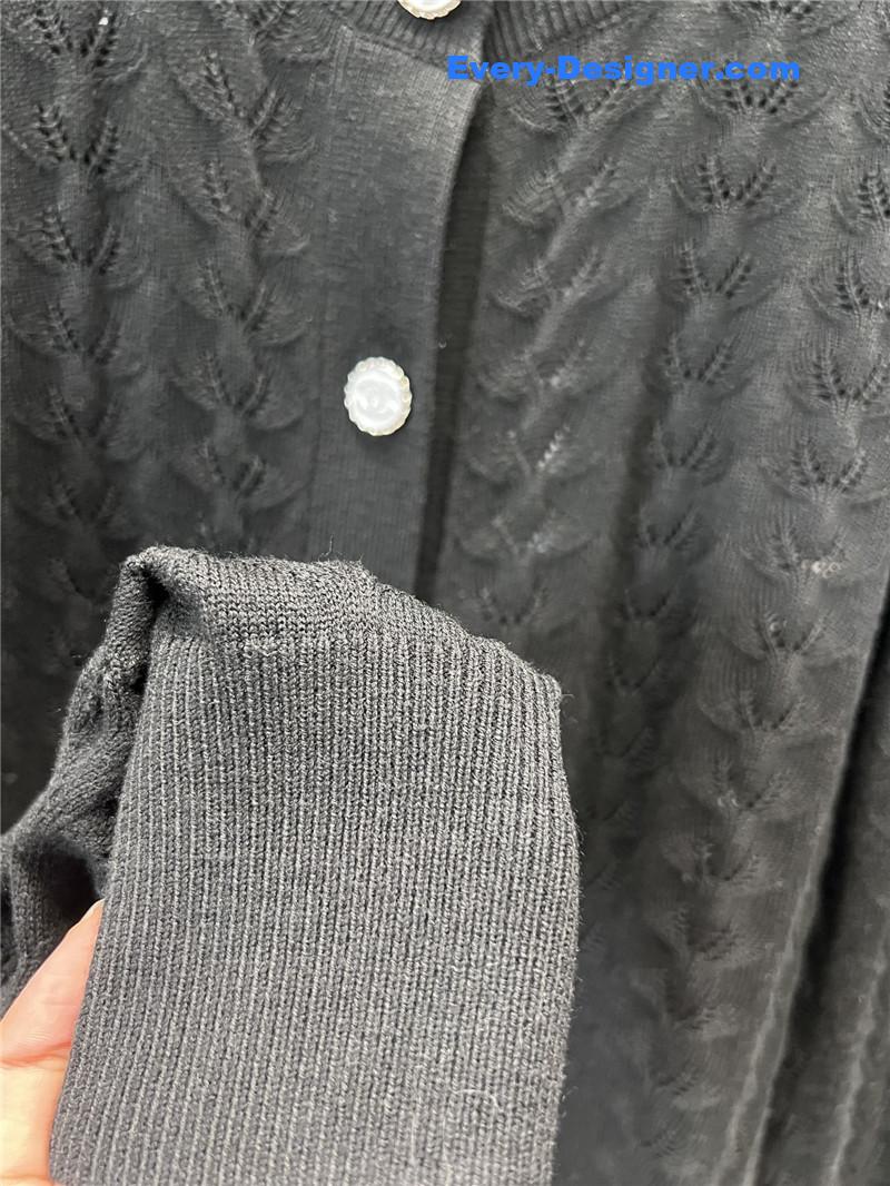 Ch**el single-breasted hollow knit cardigan replica d&g clothing