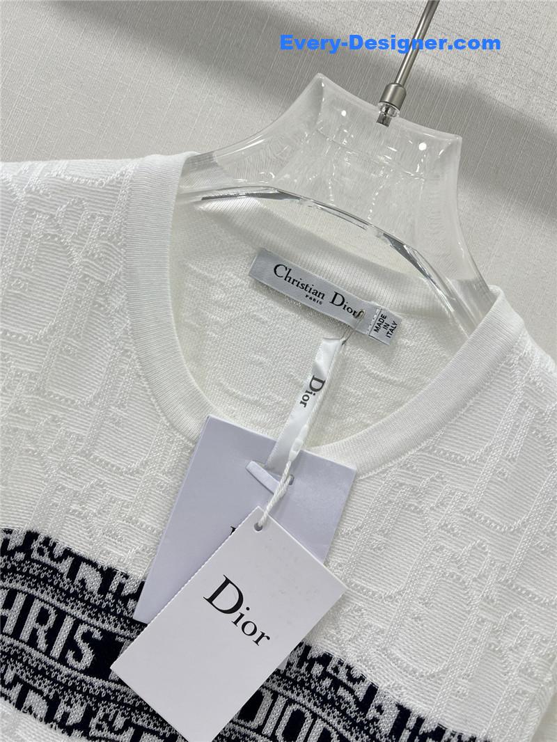 D10r obscure jacquard knitted short-sleeved top replica clothes