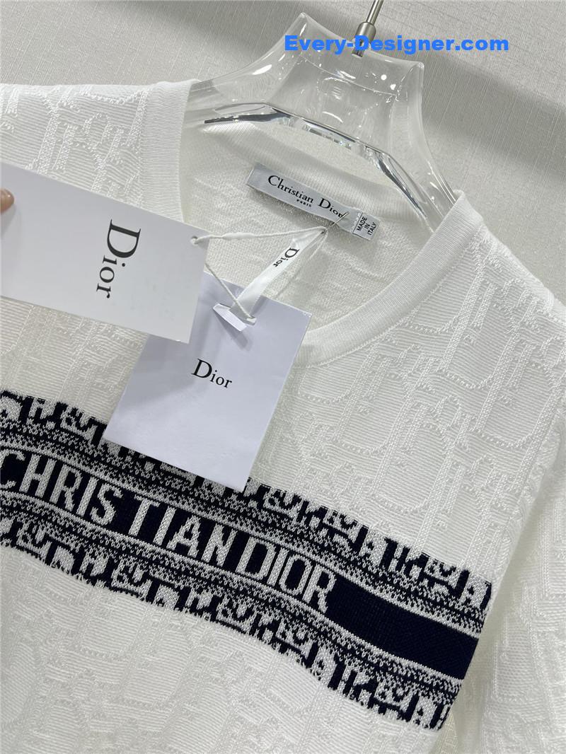 D10r obscure jacquard knitted short-sleeved top replica clothes