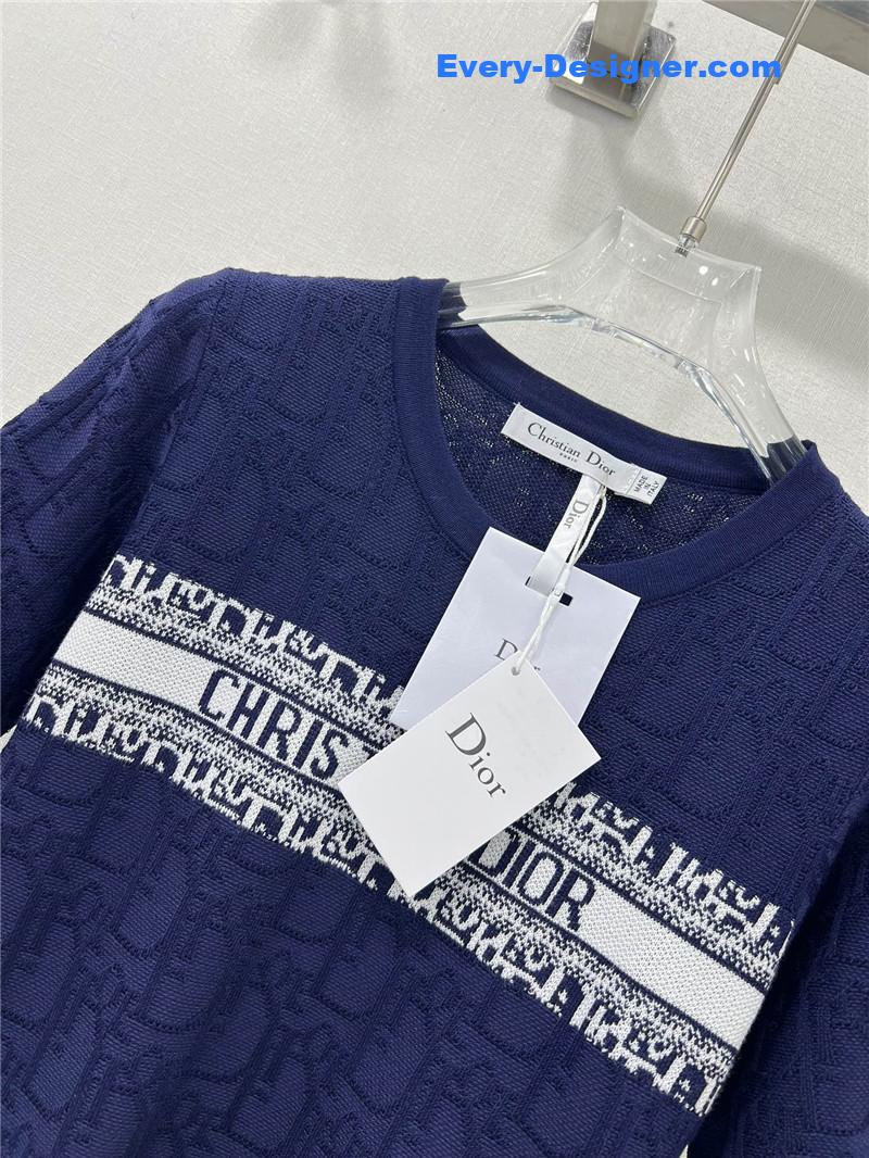 D10r obscure jacquard knitted short-sleeved top replica clothes