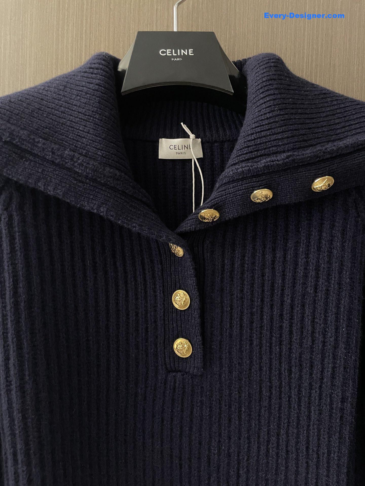 Ce1i*e navy ribbed vareuse sweater