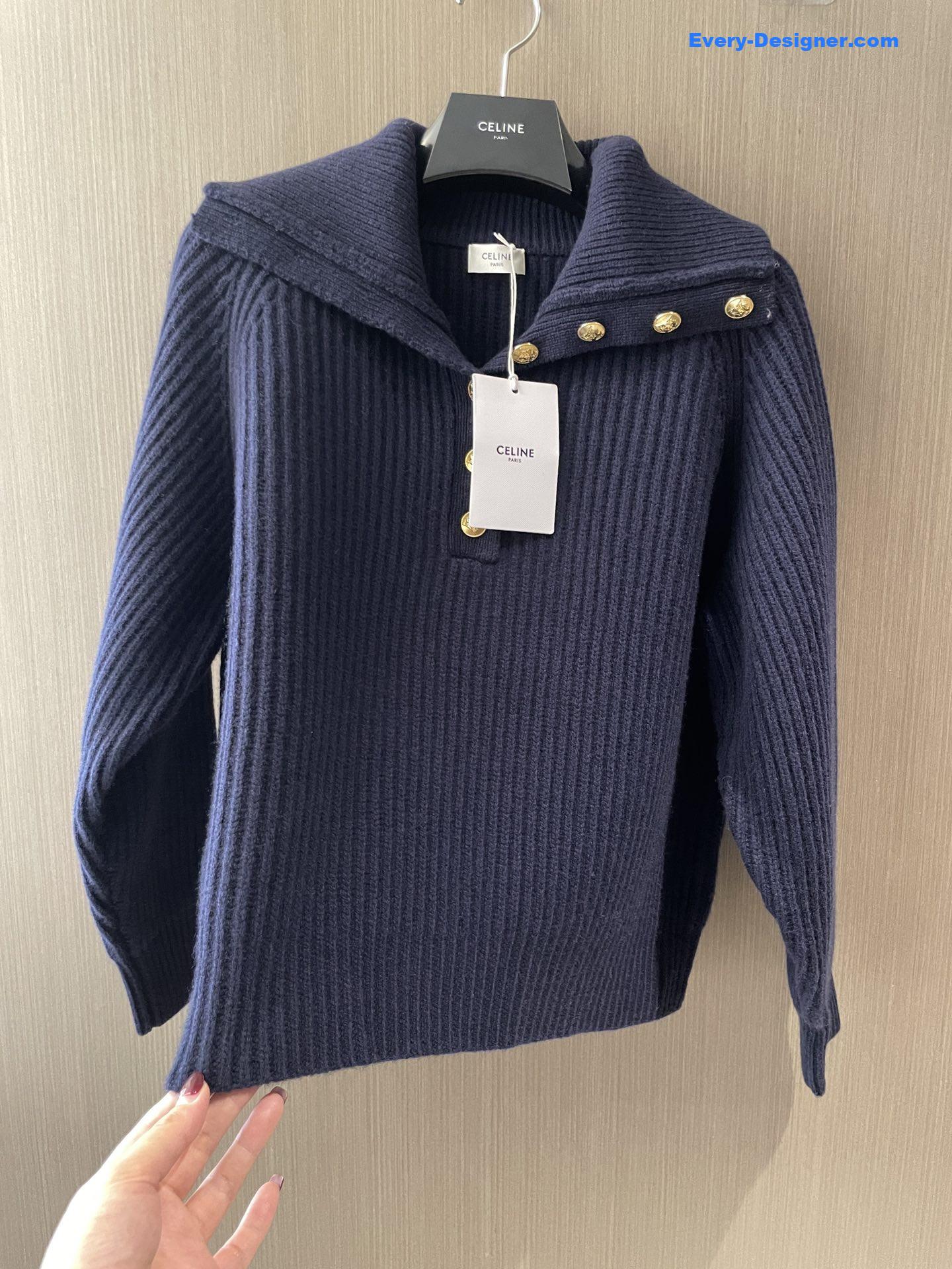 Ce1i*e navy ribbed vareuse sweater