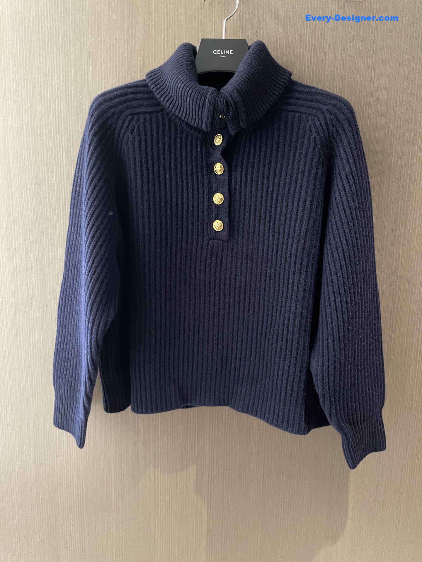 Ce1i*e navy ribbed vareuse sweater