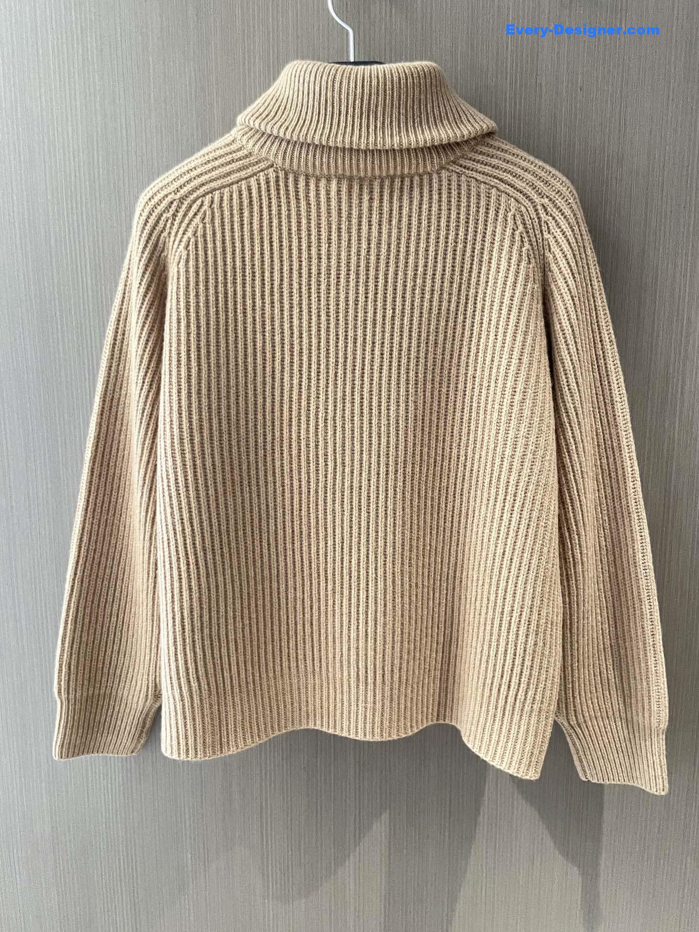 Ce1i*e beige ribbed vareuse sweater
