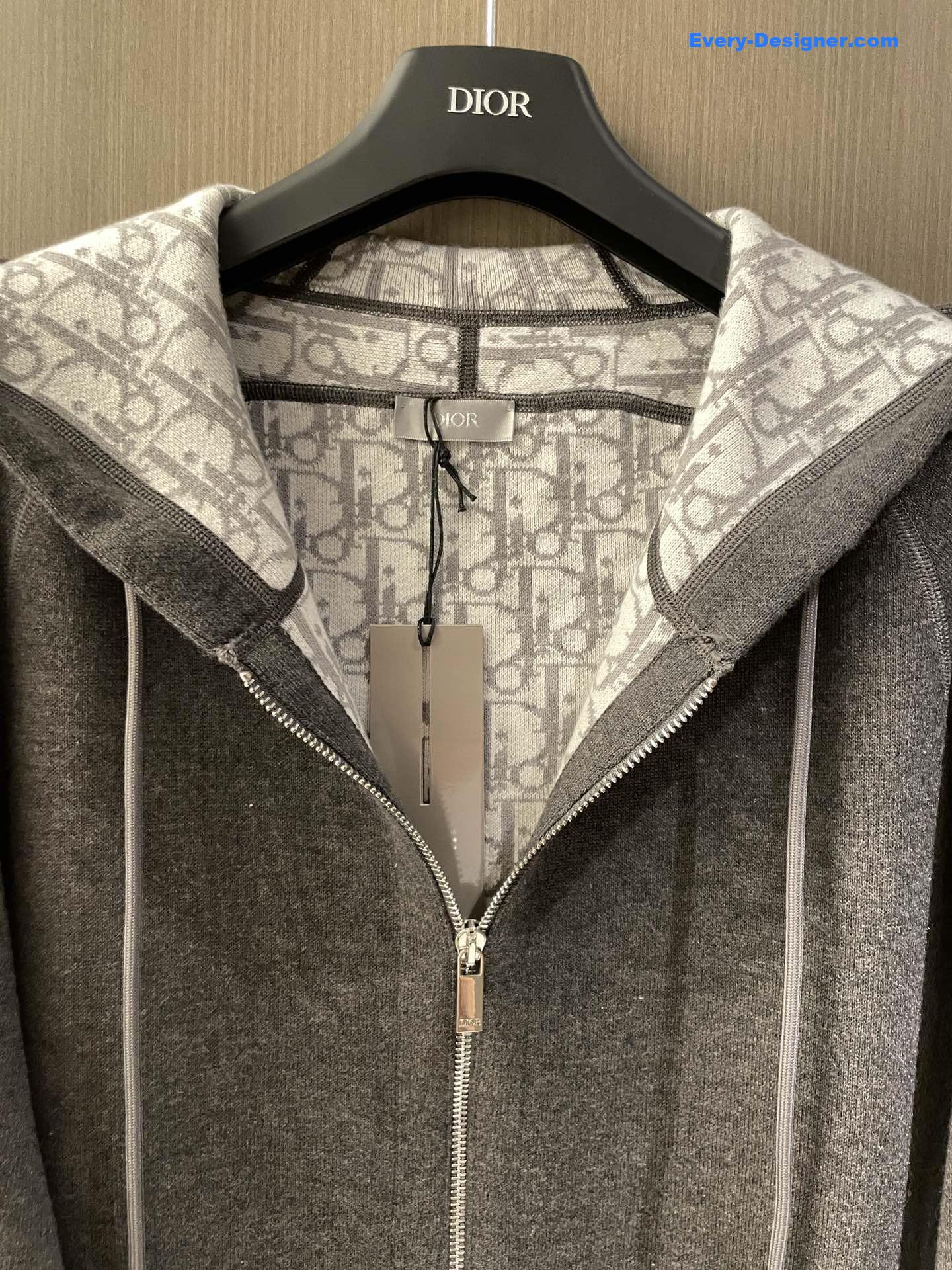 D10r icons double-sided zip hoodie grey