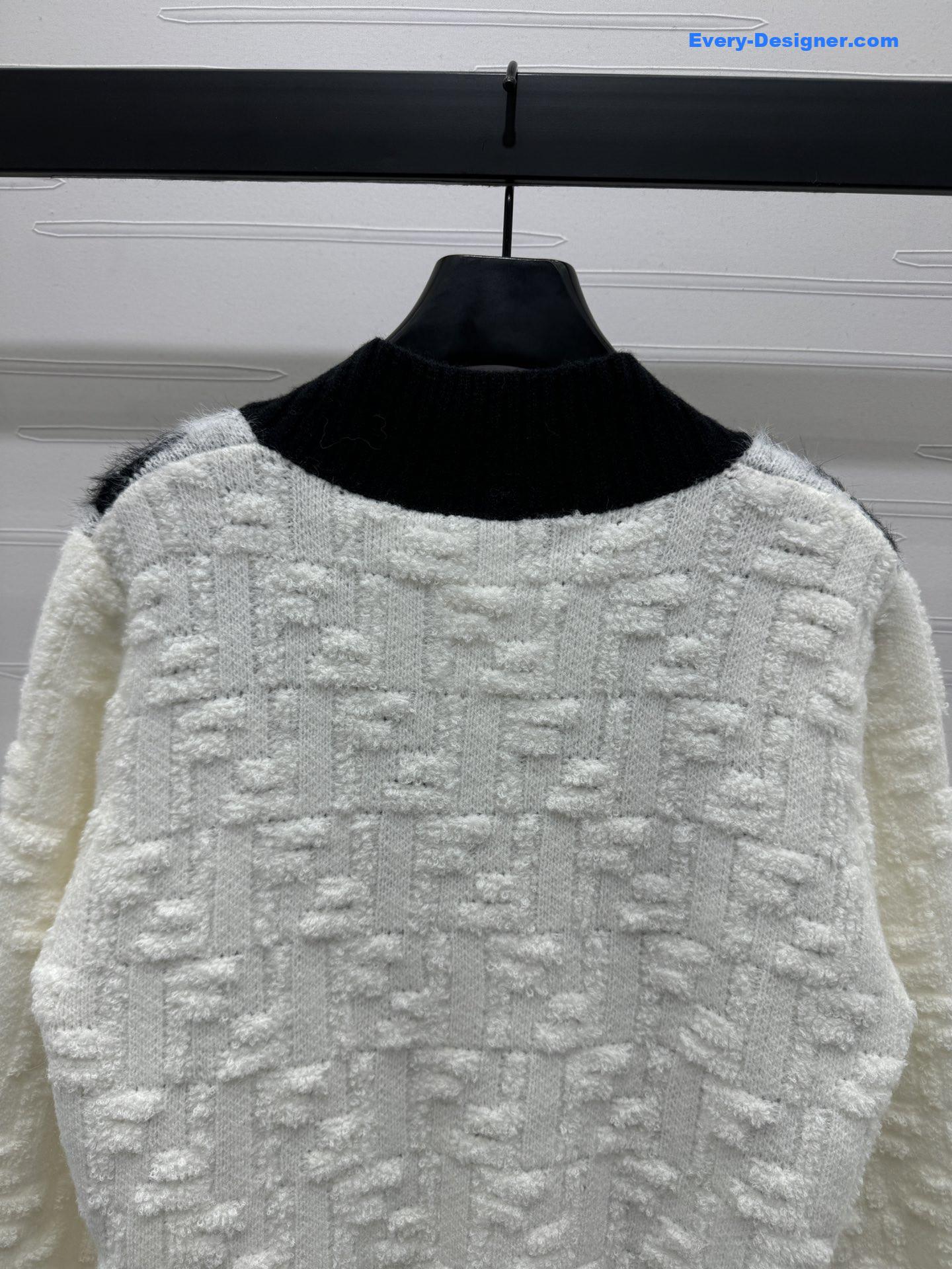 F**di ff zip-up bomber jacket white