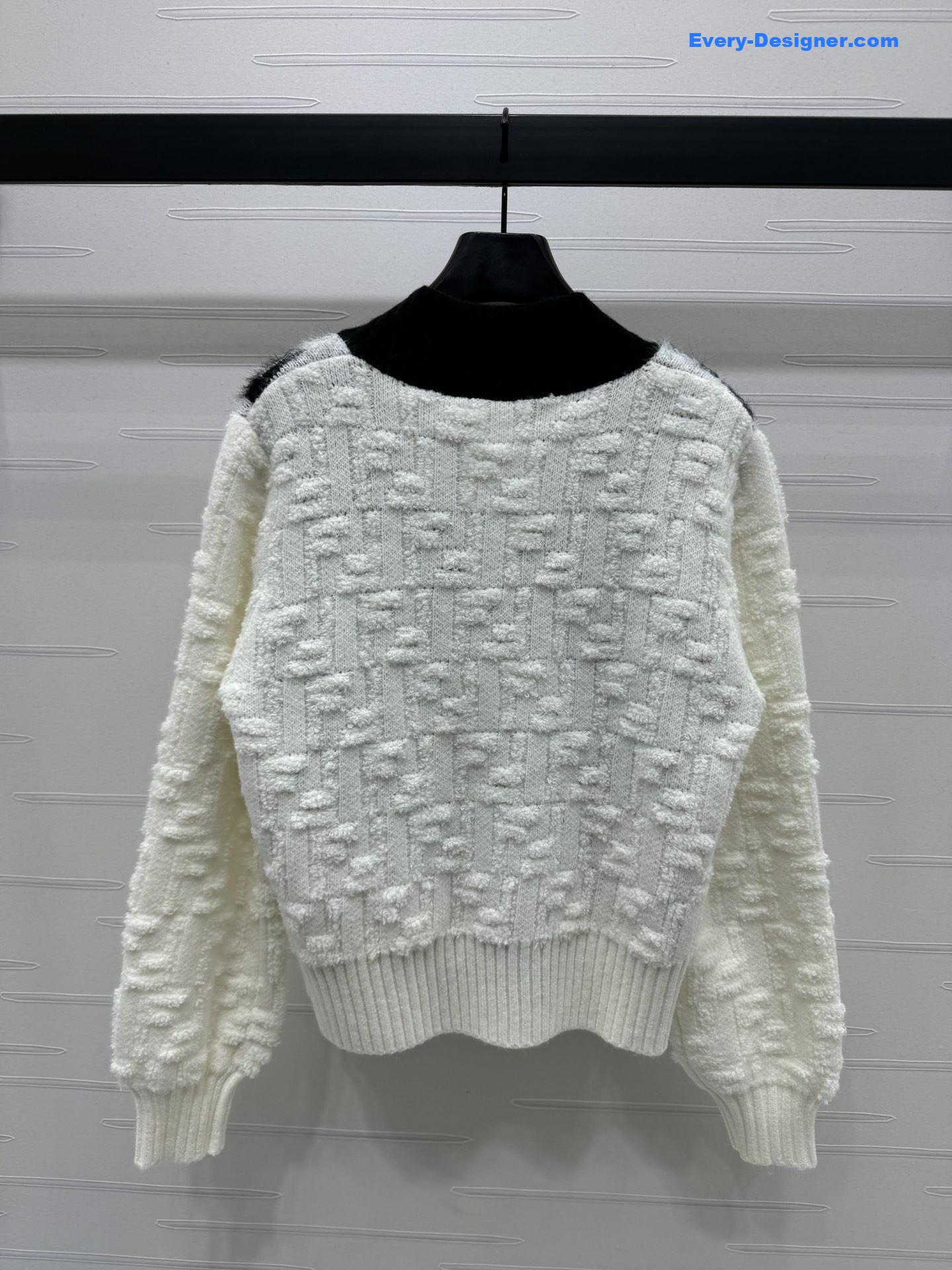 F**di ff zip-up bomber jacket white