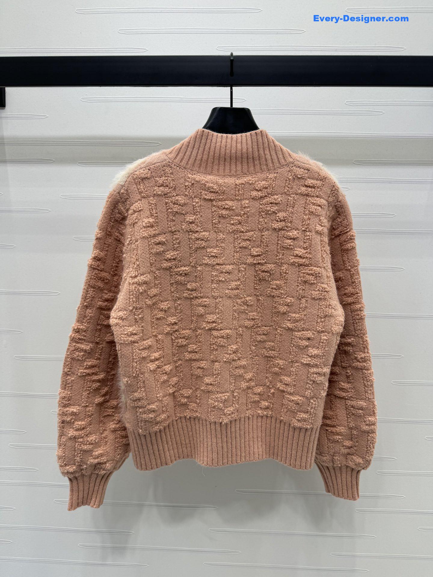 F**di ff zip-up bomber jacket pink