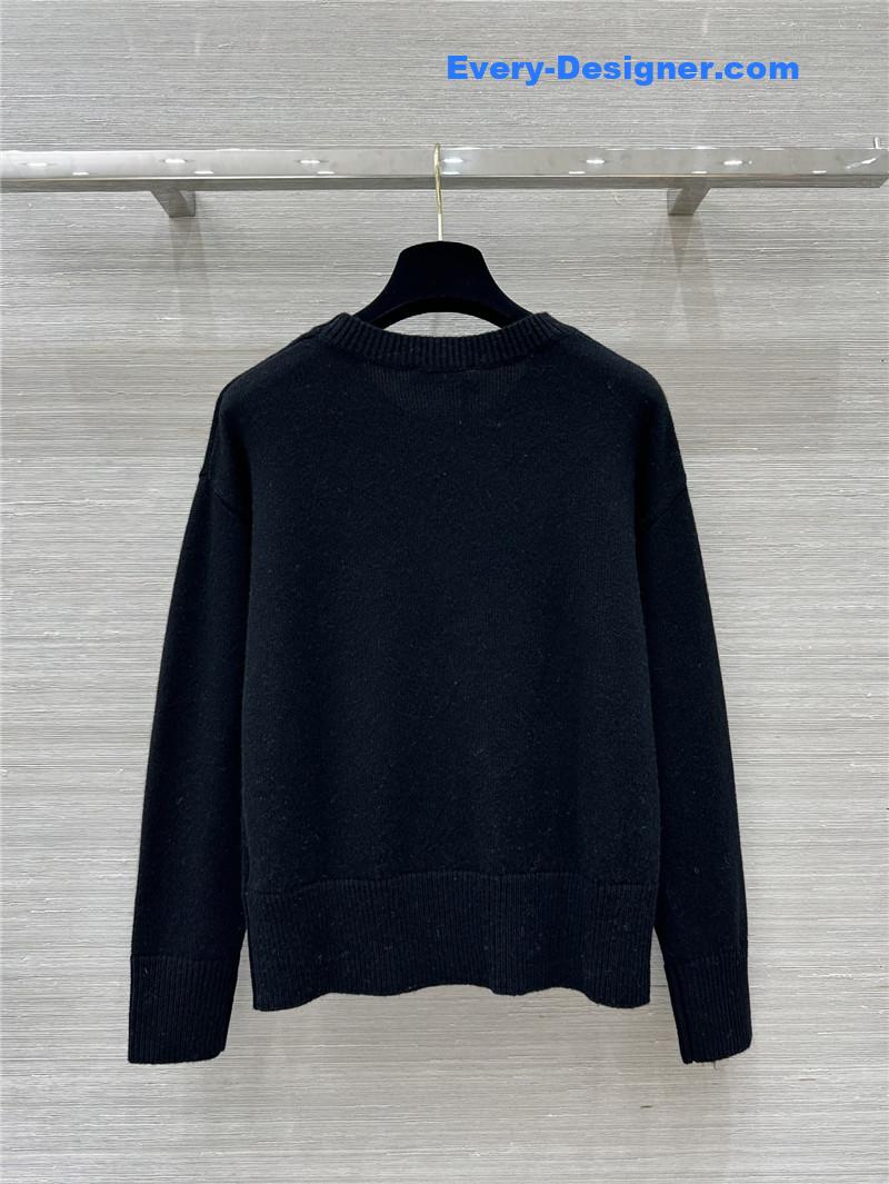 Versace Blend Knit Boxy Sweater Black