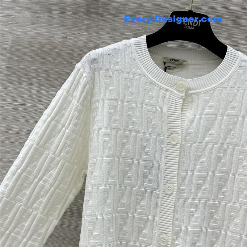 F**di ff viscose cardigan white