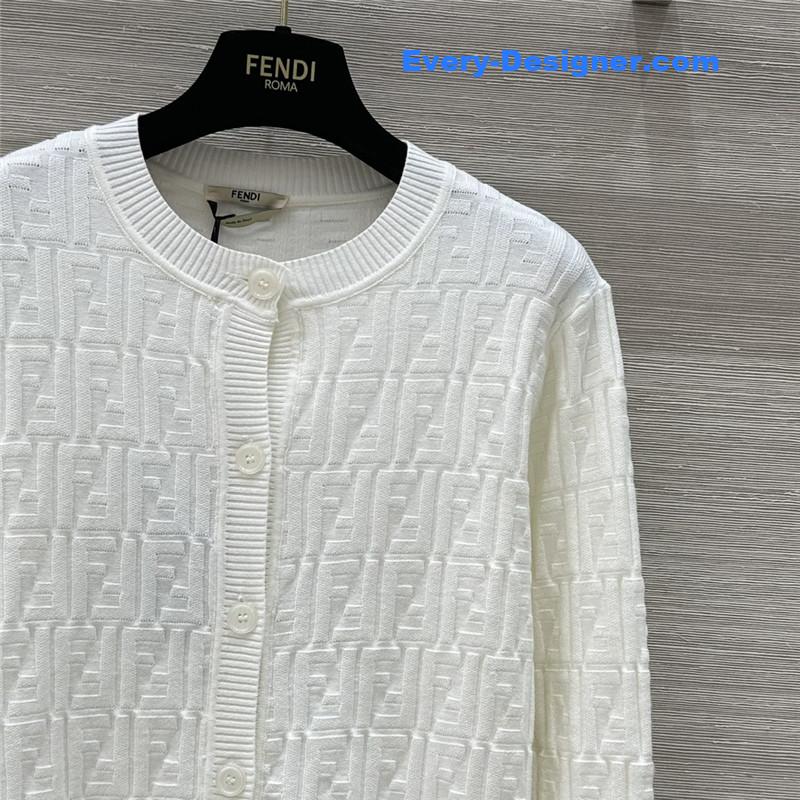 F**di ff viscose cardigan white