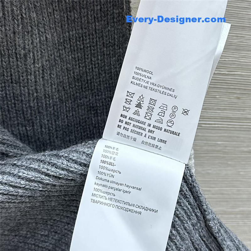 Miu Miu Logo V-Neck Knit Cardigan Grey