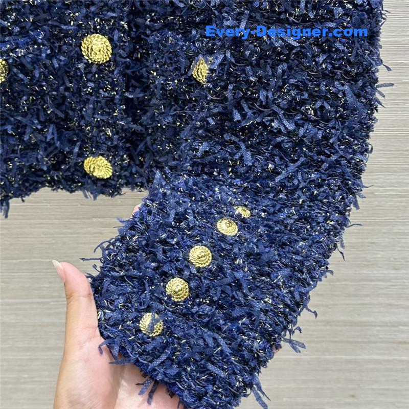 Balmain floral shoulder pad coat