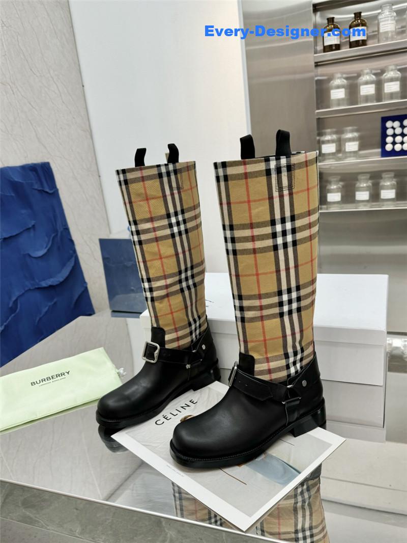 Bv*b*rry nova check canvas riding boots