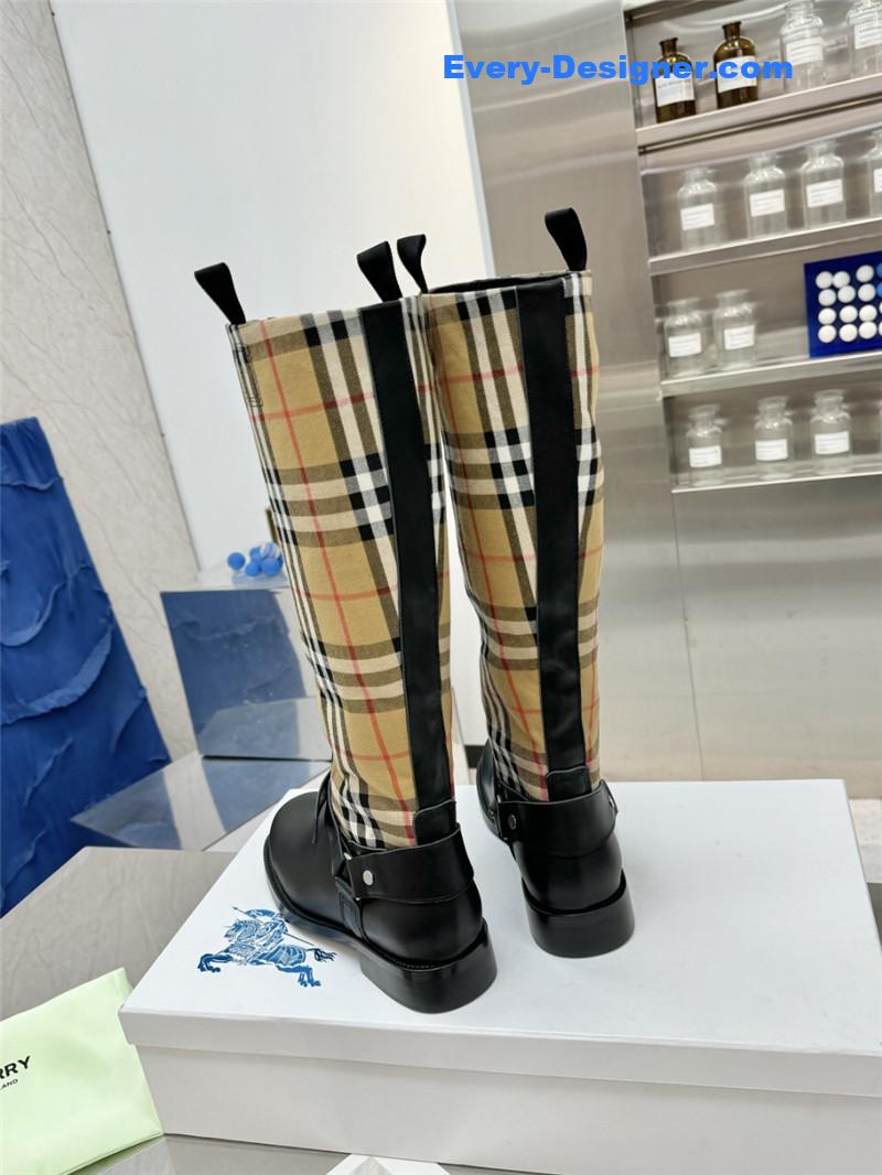 Bv*b*rry nova check canvas riding boots