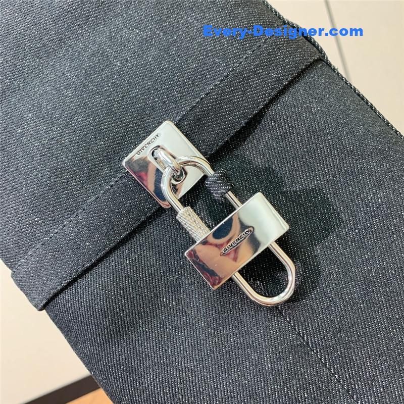 Givenchy Black Shark Lock Stiletto Over-the-Knee Denim Boots