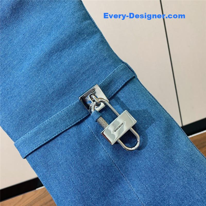 Givenchy Blue Shark Lock Stiletto Over-the-Knee Boots