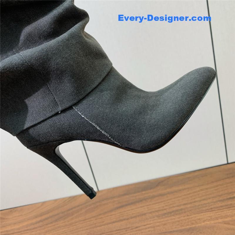 Givenchy Shark Lock Stiletto Over-the-Knee Boots in Denim