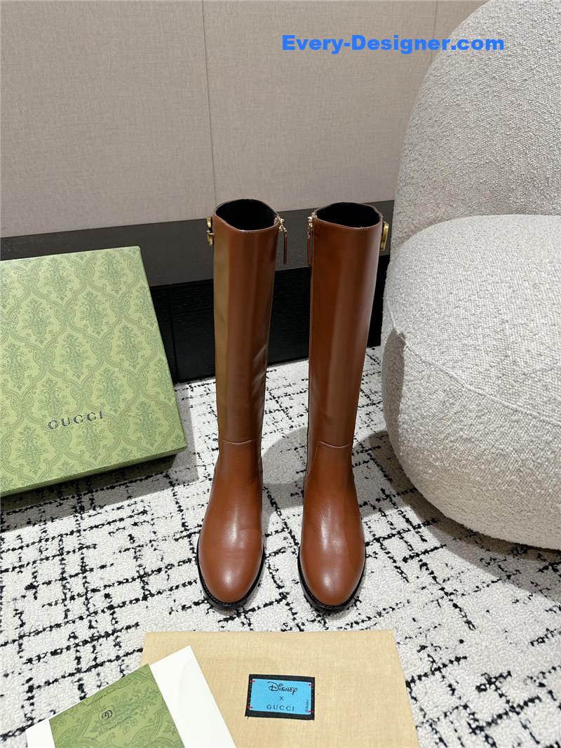 Gvc*1 gg signature over-the-knee boots in brown
